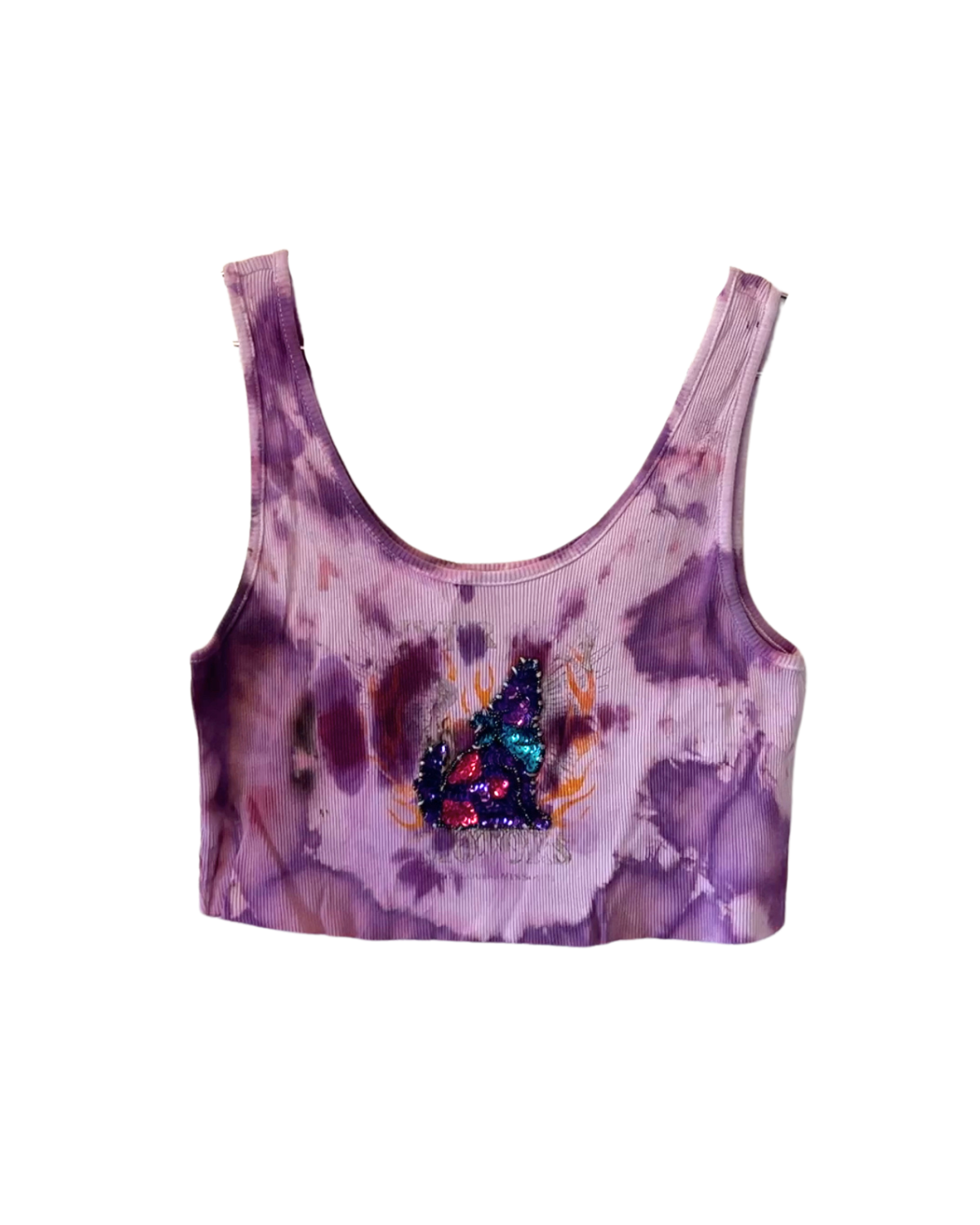 Cropped Ribbed Wolf Top