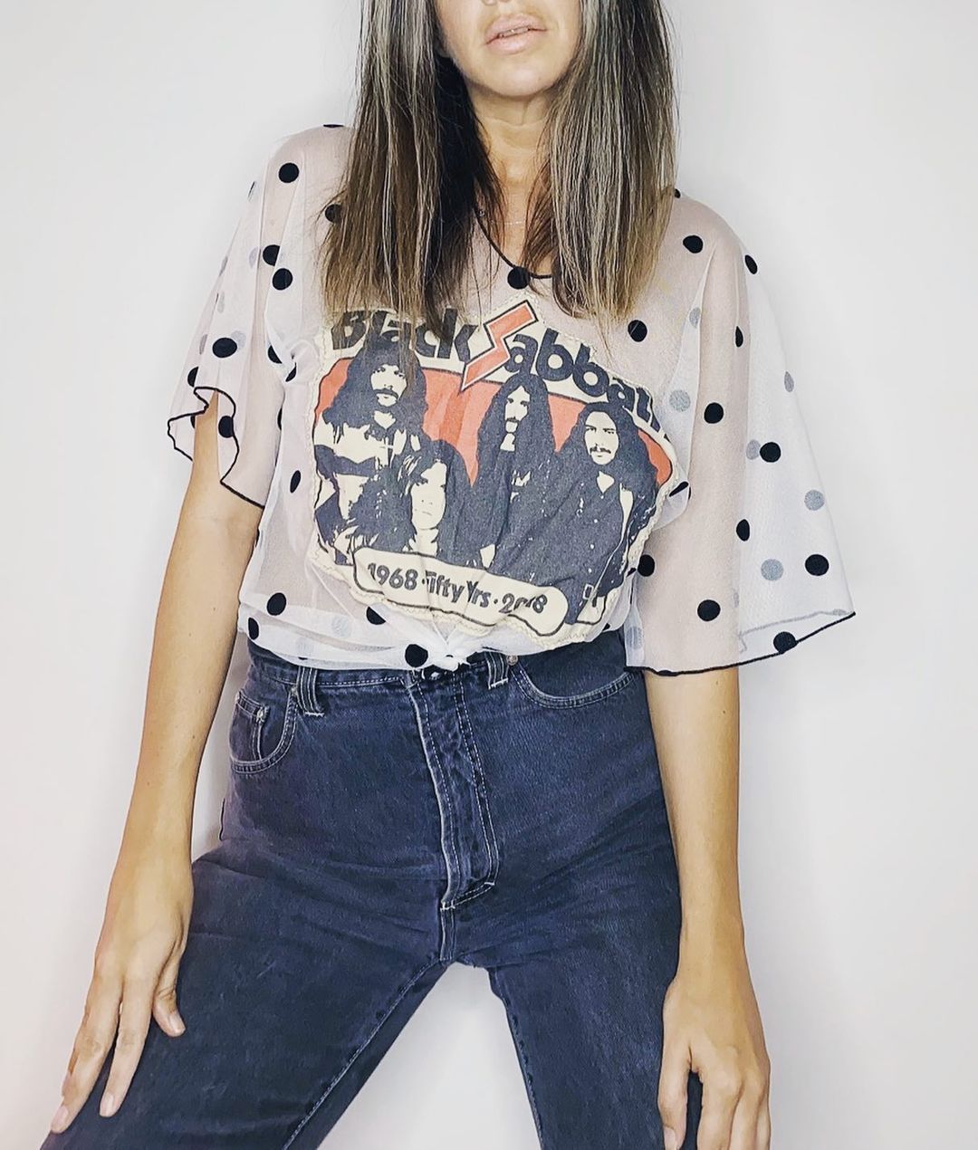 Sheer Polka Dot Sabbath Shirt