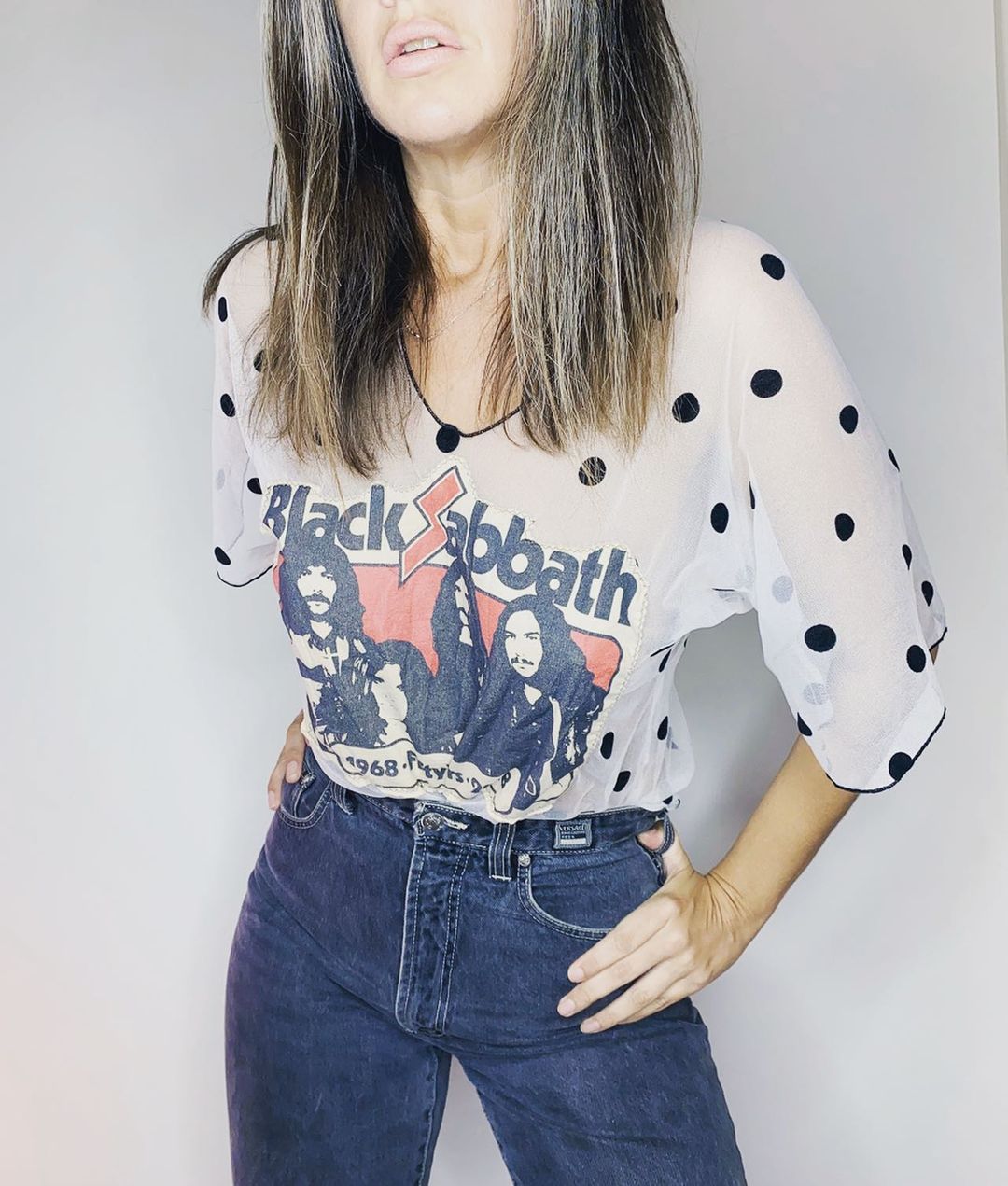 Sheer Polka Dot Sabbath Shirt