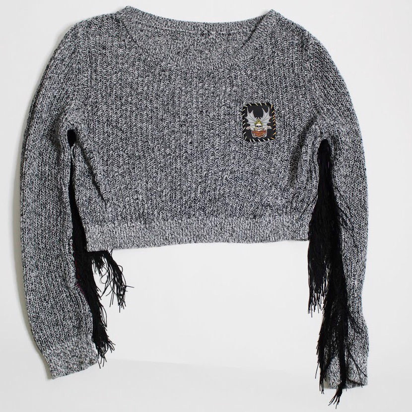 Harley Davidson Cropped Fringe Sweater