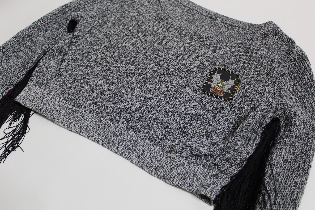 Harley Davidson Cropped Fringe Sweater