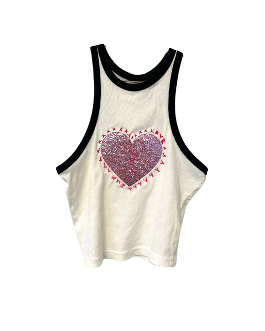 Love Sux Glitter Heart Tank