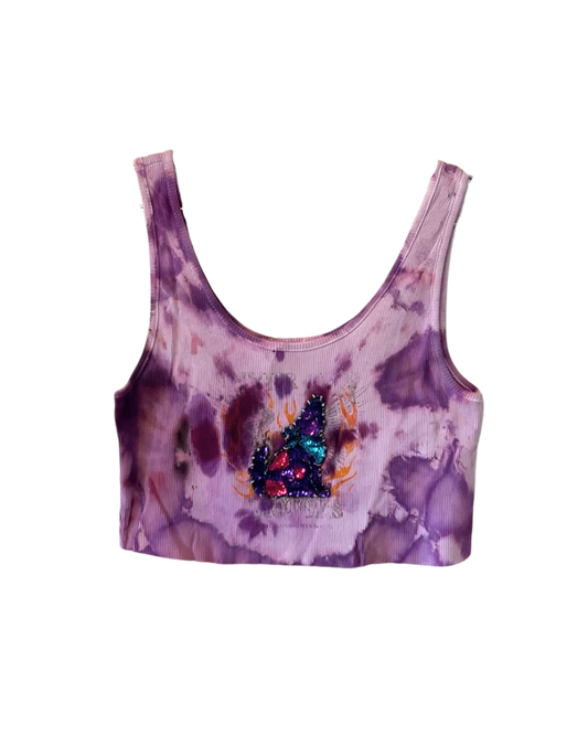 Cropped Ribbed Wolf Top