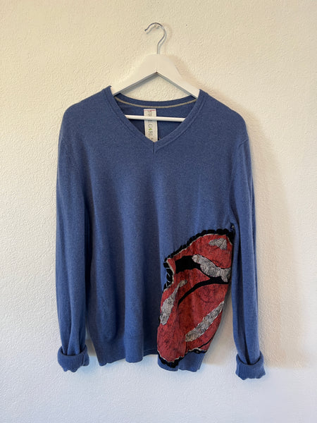 Cashmere Rolling Stones Stitched Sweater